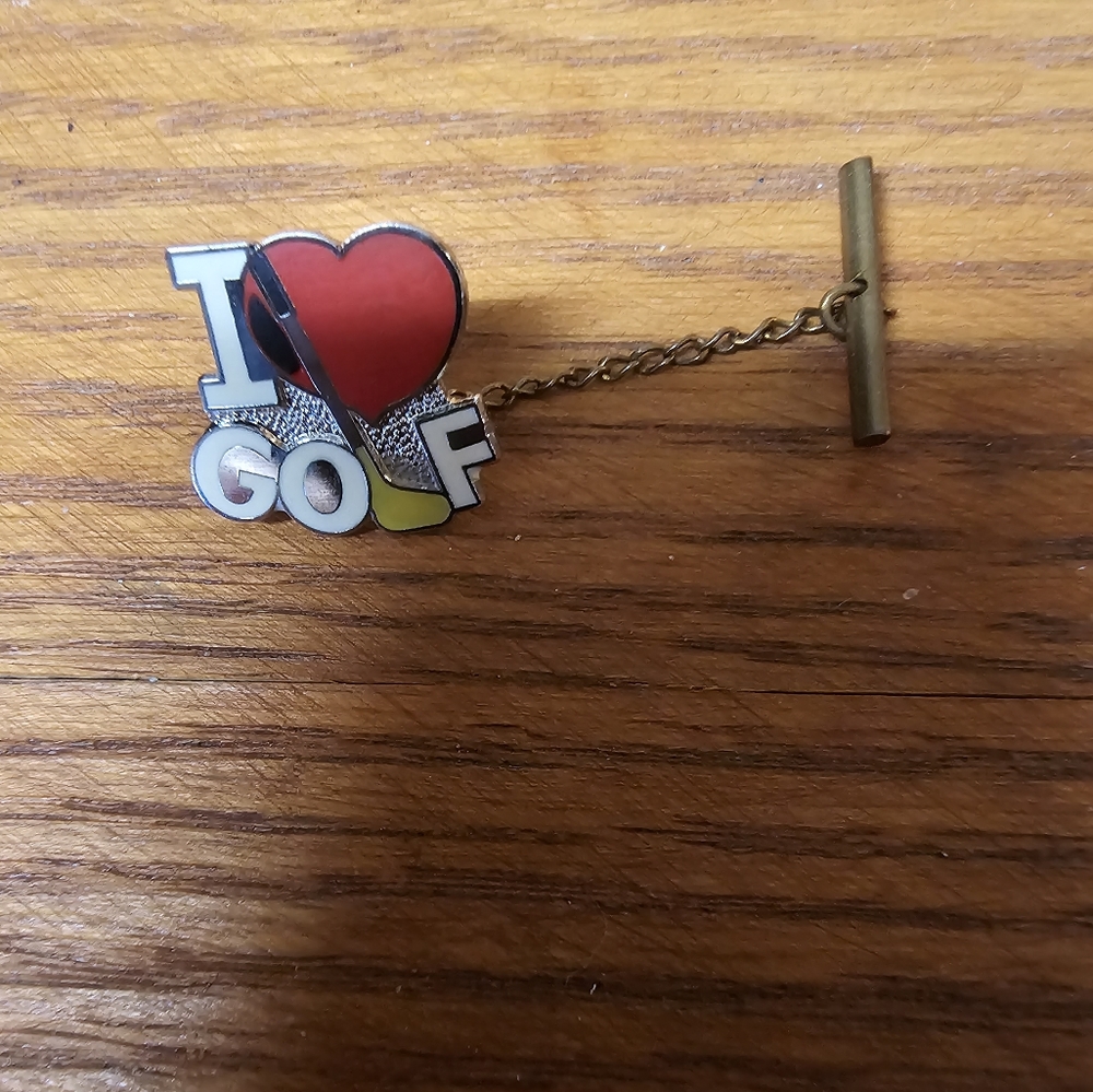 I Love Golf Tie Pin
